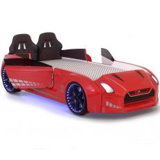 Дитяче ліжко машина GTR Red 190х90 см з підсвіткою, музикою, шкіряний салон, пультом